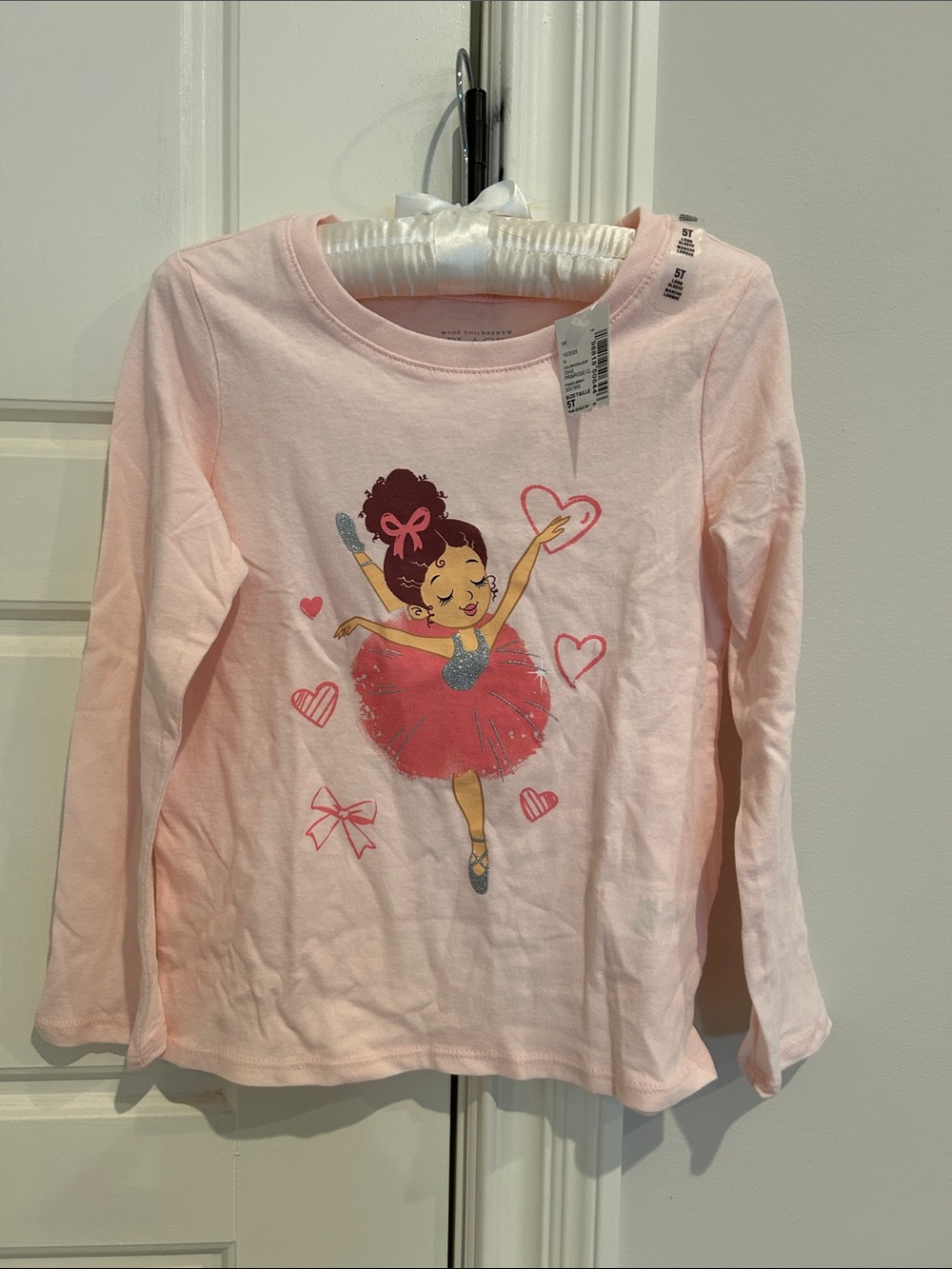 NWT Girls' Light Pink Ballerina Long-Sleeve Top